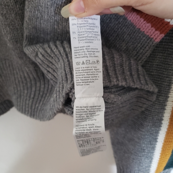 Madewell Striped Rainbow Gray Pullover Sweater XXL - Picture 10 of 15